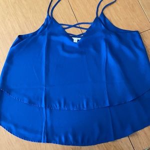 Tiered Navy Cami with Cross back detail